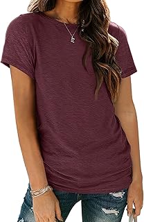 Summer Tops Women Spring Short Sleeve Shirts Beach Vacation Outfits Plus Size Workout Tshirts Casual Clothes 2025