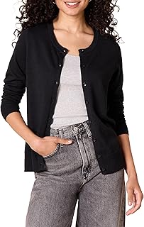 Women's Lightweight Crewneck Cardigan Sweater (Available in Plus Size)