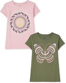 Girls' Butterfly Short Sleeve Graphic T-Shirts, Multipack