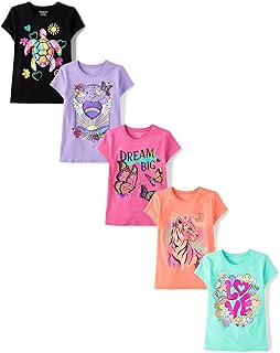 Girls' Assorted Everyday Short Sleeve Graphic T-Shirts, Multipack