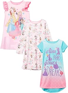 Girls' 3-Pack Nightgowns, Soft & Cute Pajamas for Kids