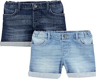 Girls' Denim Shorts, Pack of 2