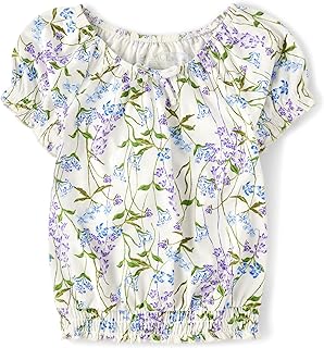 Girls' Smocked Short Sleeve Tops
