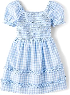 Girls' Short Sleeve Smocked Summer Dresses