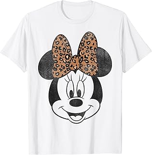 Minnie Mouse Distressed Vintage Leopard Bow Portrait T-Shirt