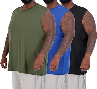 3 & 5 Pack: Men's Dry-Fit Active Muscle Tank Top - Standard and Big & Tall Sizes (S-5XLT)