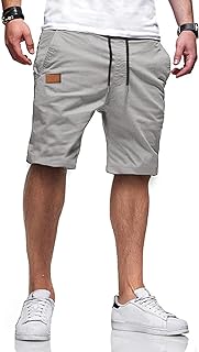Mens Casual Shorts - Cotton Drawstring Summer Beach Stretch Twill Chino Golf Shorts