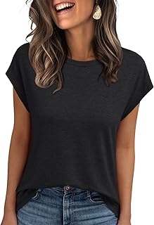 AUTOMET Womens Cap Sleeve Summer Tops Business Casual T Shirts Dressy Spring Fashion Outfits Cute Trendy Clothes 2025