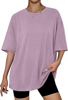 Trendy Queen Womens Oversized Summer T Shirts Fashion Workout Plus Size Tops Short Sleeve Beach Vacation Gym Clothes 2025