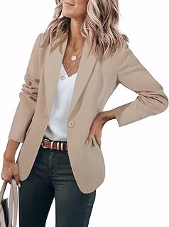 Cicy Bell Womens Casual Blazers Open Front Long Sleeve Work Office Suit Jackets Blazer